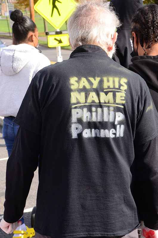 Steve Savitz wears “Say His Name Phillip Pannell” shirt